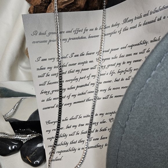 Silver Scalloped Herringbone Chain - Picture 5 of 10